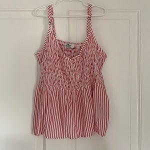 Red and White Striped Blouse